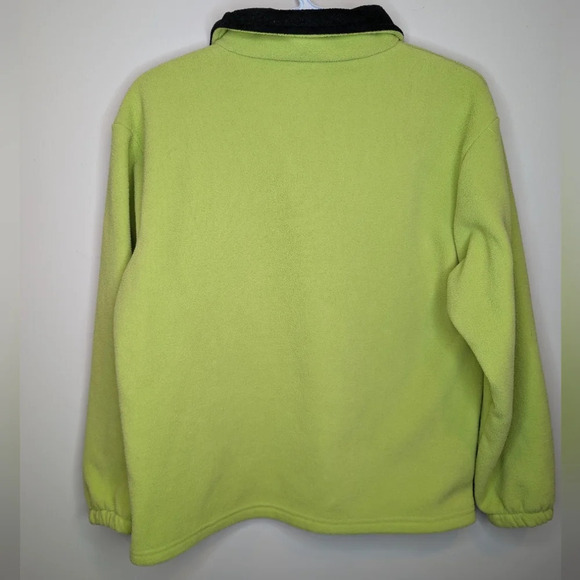 Vintage Mackinac Island Lemon Lime Green Fleece Embroidered Zip Up Men Small Uni - Picture 2 of 9